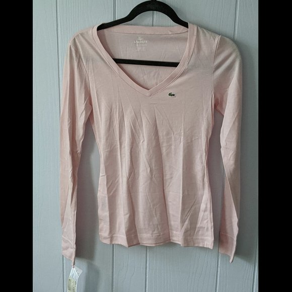 Lacoste Tops - NWT Pink Lacoste Cotton Shirt Size 32